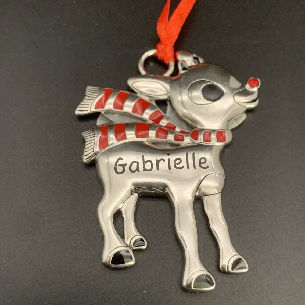 Hallmark Rudolph The Red Nose Reindeer Gabrielle Name Metal Christmas Ornament